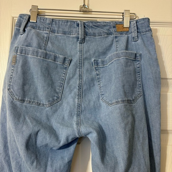 Paige Pleated Mayslie Double Button Jogger Jeans, size 27 - Picture 6 of 16
